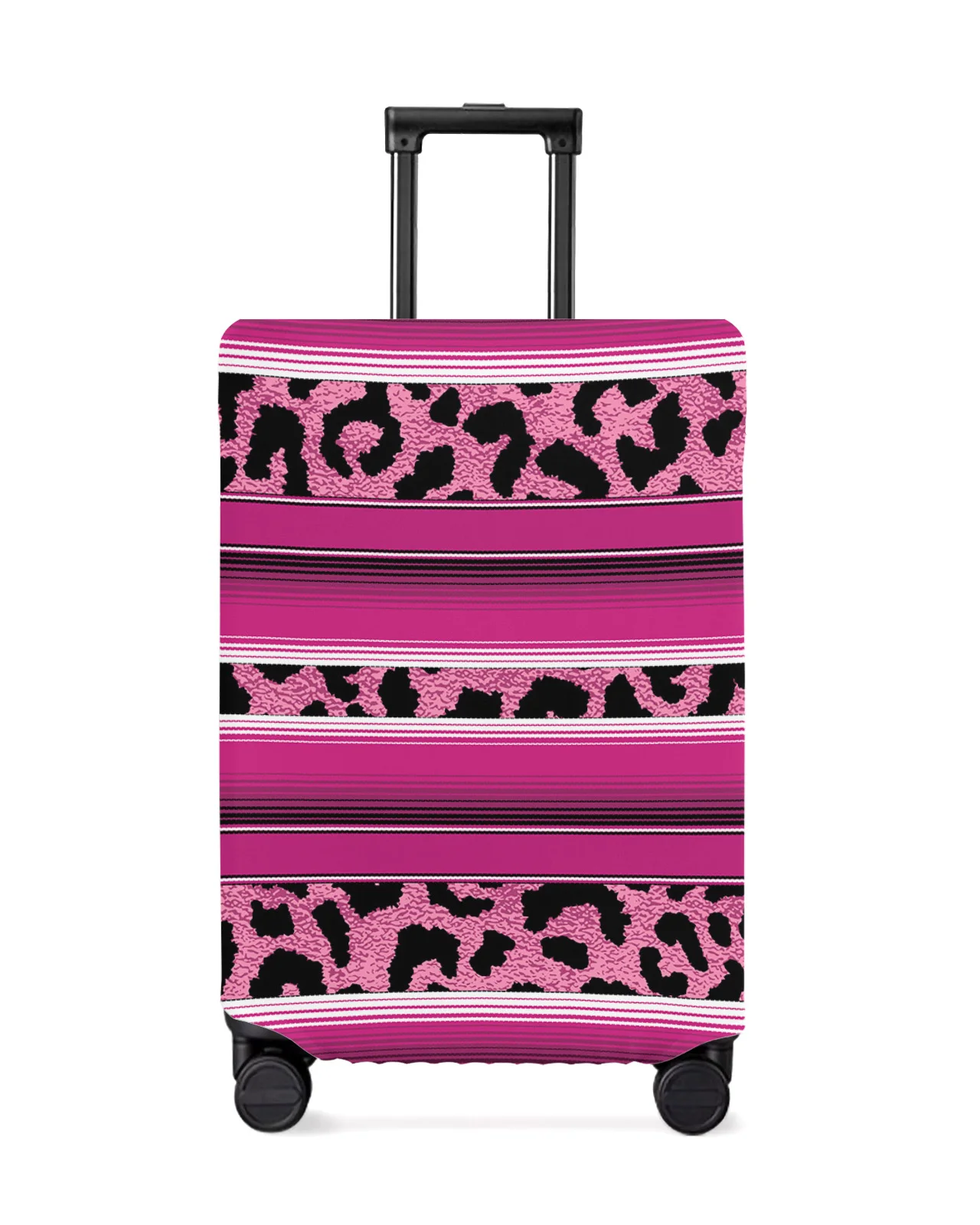 

Mexico Stripes Leopard Animal Skin Texture Rose Red Travel Luggage Cover Elastic Baggage Cover Suitcase Case Travel Accessories