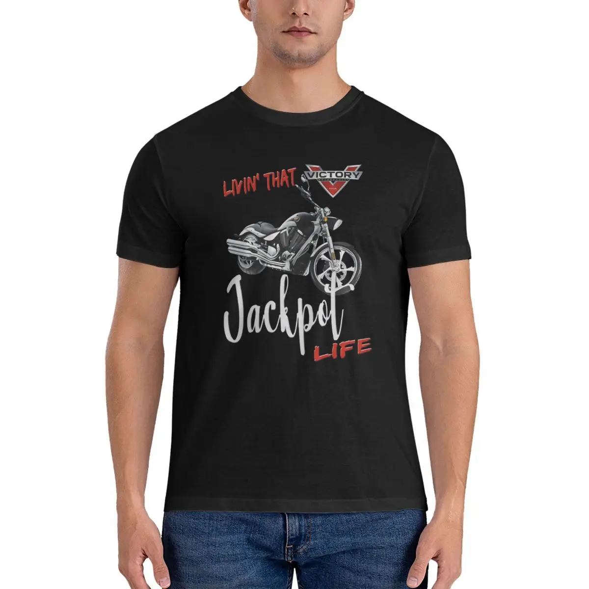 Футболка мужская с коротким рукавом и круглым вырезом из натурального хлопка