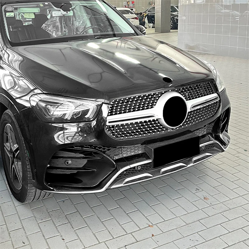 ABS Gloss Front Fog Lamp lighting Grill Grille Decorative Covers guard Stickers 2019-2023 For Mercedes Benz GLE W167 AMG Line