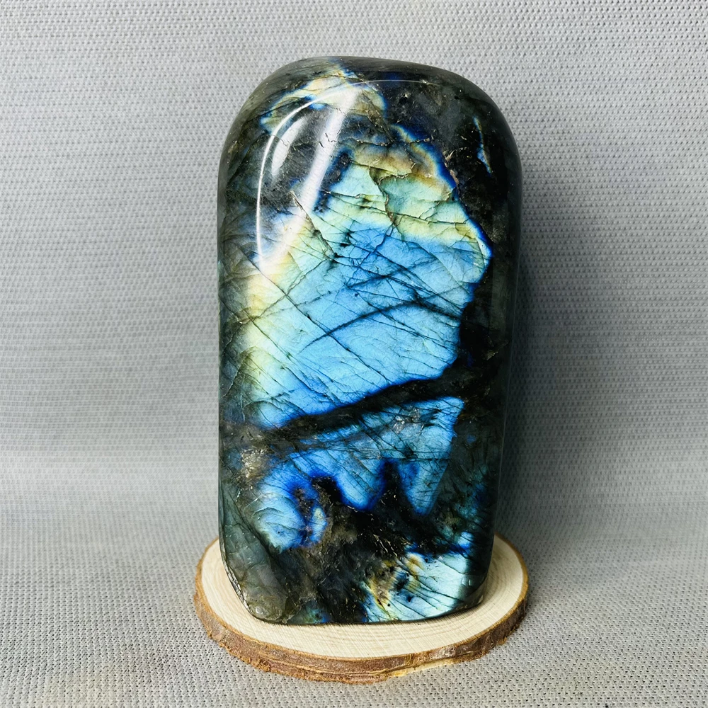 

Natural Labrador Moonstone Double-sided Light Ornaments Garden Spiritual Decoration Gift Witchcraft Altar Divination Prophecy