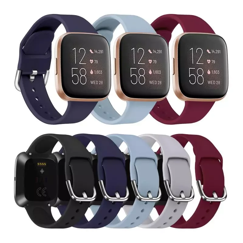 

Новый Сменный ремешок для оригинального Fitbit Versa/Versa 2, мягкие силиконовые водонепроницаемые наручные аксессуары, ремешок для часов для Fitbit ...