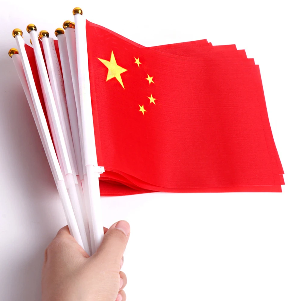 

100PCS Free shipping China National flag 21x14cm Flag Banners Country Flag for Home Decoration Overseas Chinese