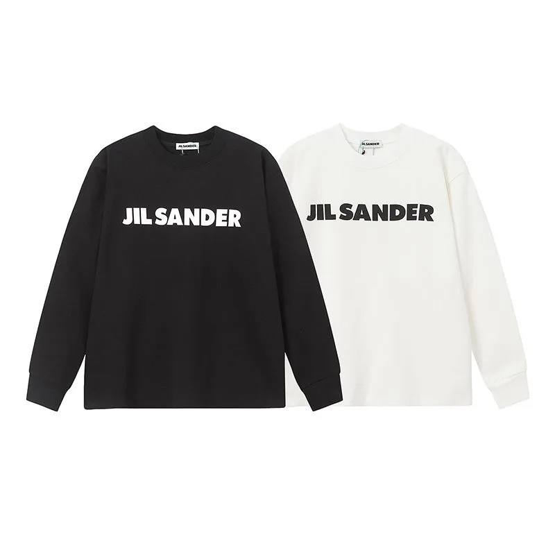 

The new all-match Jils Sanders simple drop shoulders lazy wind letter printing trend loose bottoming long-sleeved men and women
