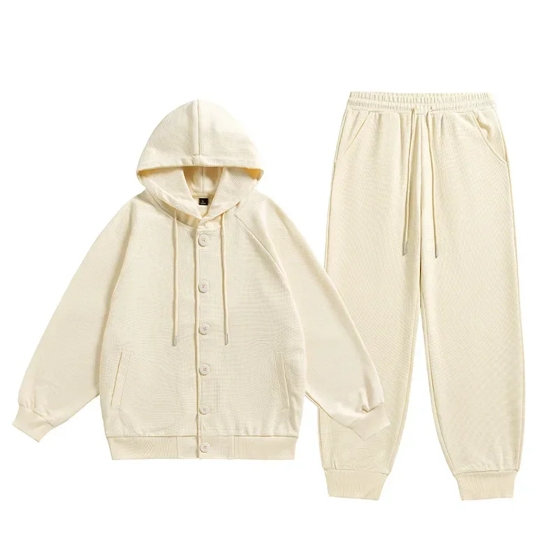 Мужской спортивный костюм для бега повседневный из 2 предметов толстовка с