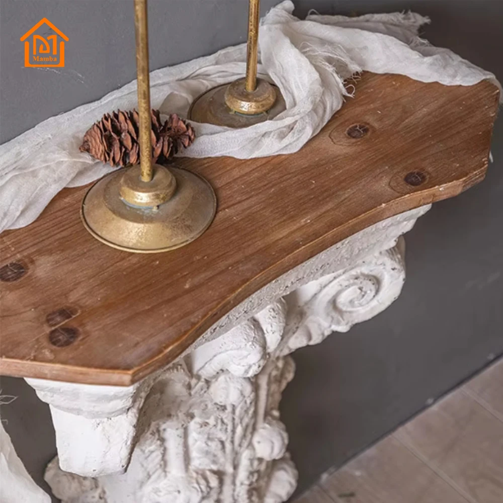 Винтажный индустриальный стиль деревянный узкий стол резное украшение мебель