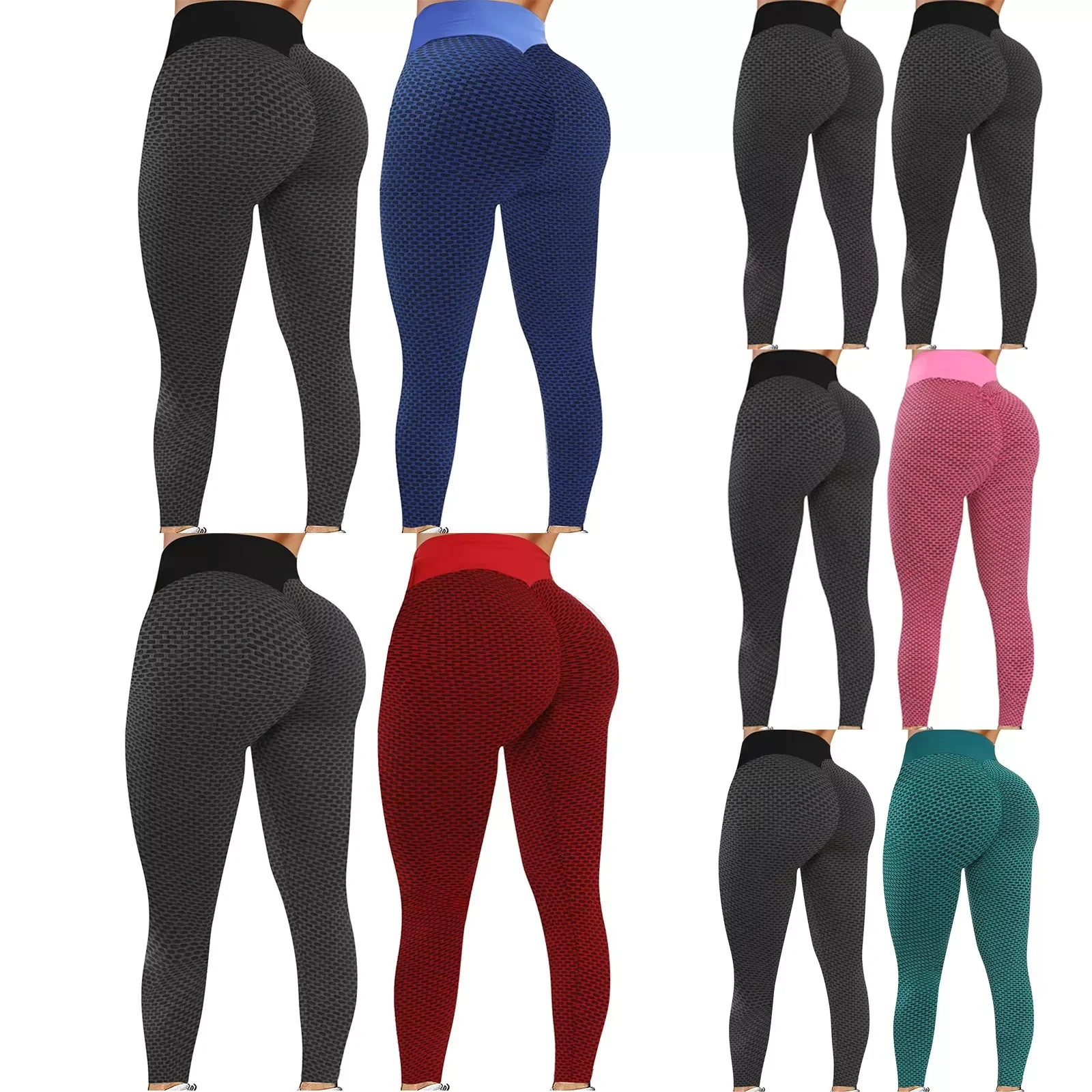 

NEW 2023 2PC High Waist Yoga Pant Womens Stretch Yoga Leggings Seamless Push Up Sports Pants Fitness Running Gym Sports Active P