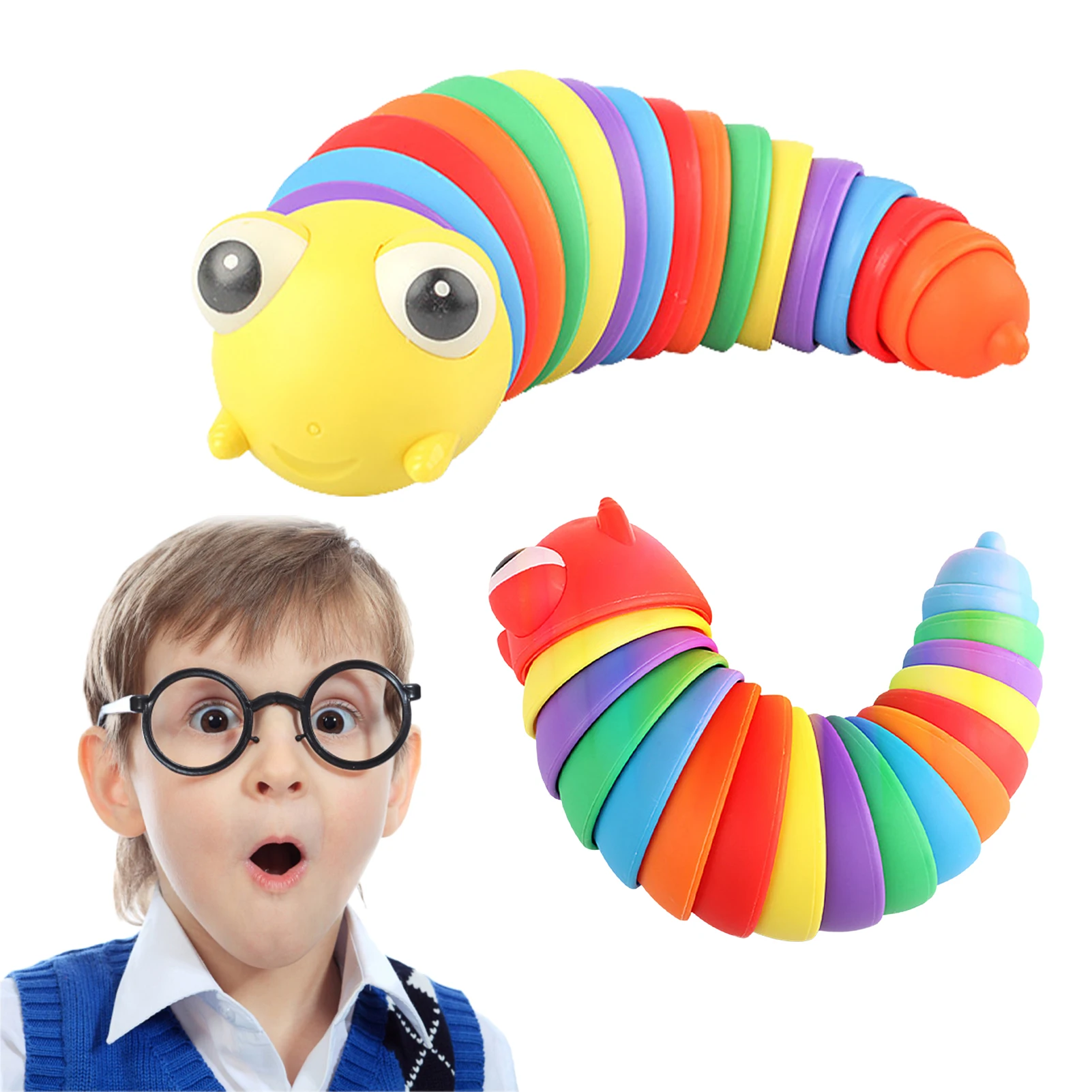 

3D Printed Slug Toy Articulated Slug Fingertip ToyDecompression Slug For Relaxing Flexible Stretch Slug Sensory Toy For Autistic