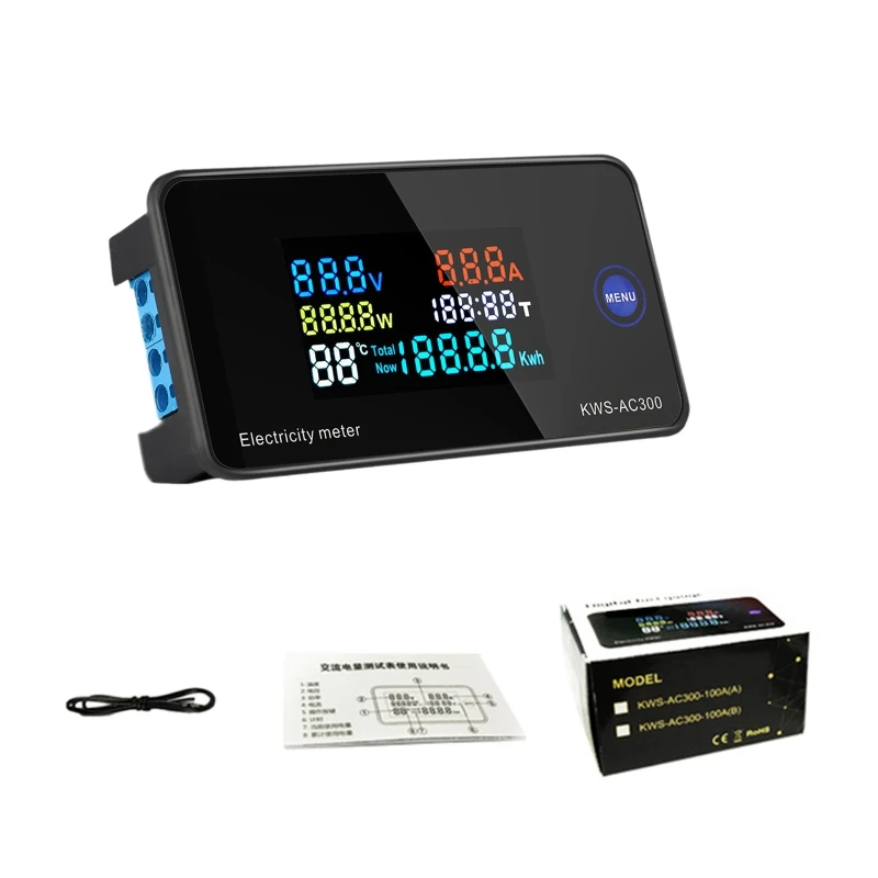 

AC 50-300V Voltmeter Ammeter Power Energy Meter Wattmeter Electric Meter 0-100A