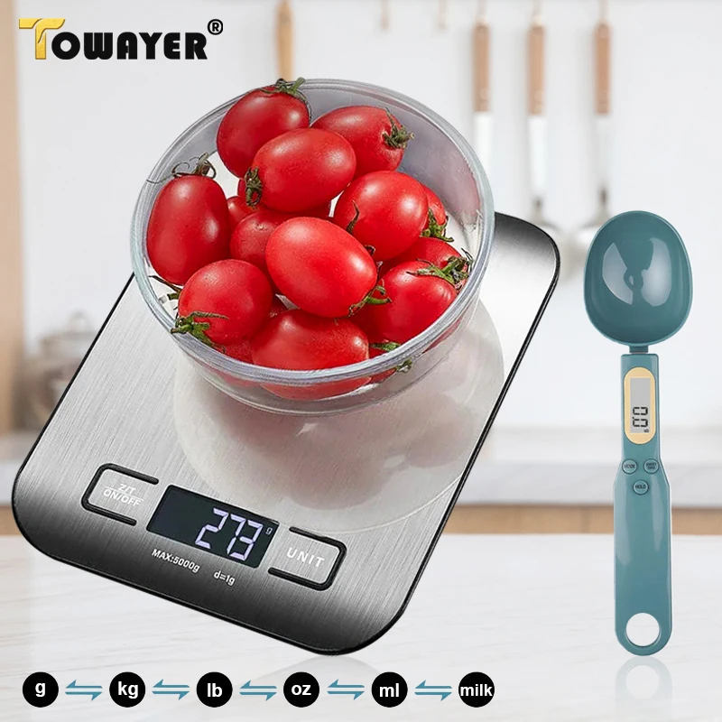 

5/10kg Kitchen Scale With LCD Display Digital Food Scale Weight Grams and Oz for Weight Loss Cooking Baking High Precise Scales