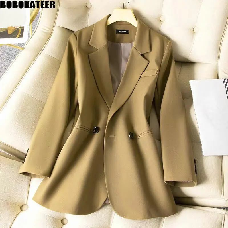 

BOBOKATEER костюм женский, пиджак женский, женская одежда, куртка женская с длинным рукавом, черная офисная одежда, корейский стиль модная, блейзер женский, тренд осень 2023, Новое поступление