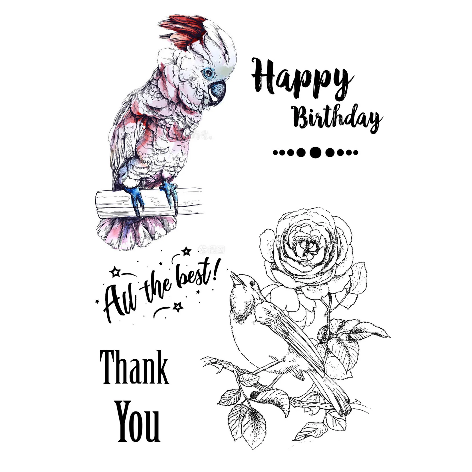 

Parrot Clear Stamps Scrapbooking Crafts Decorate Photo Album Embossing Cards Making Clear Stamps New