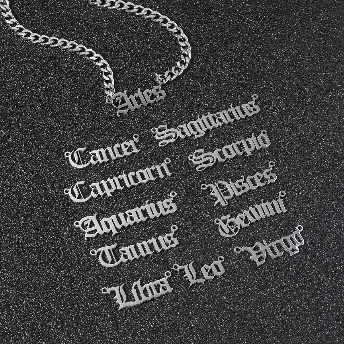 Цепочка с подвеской в виде 12 созвездий из нержавеющей стали