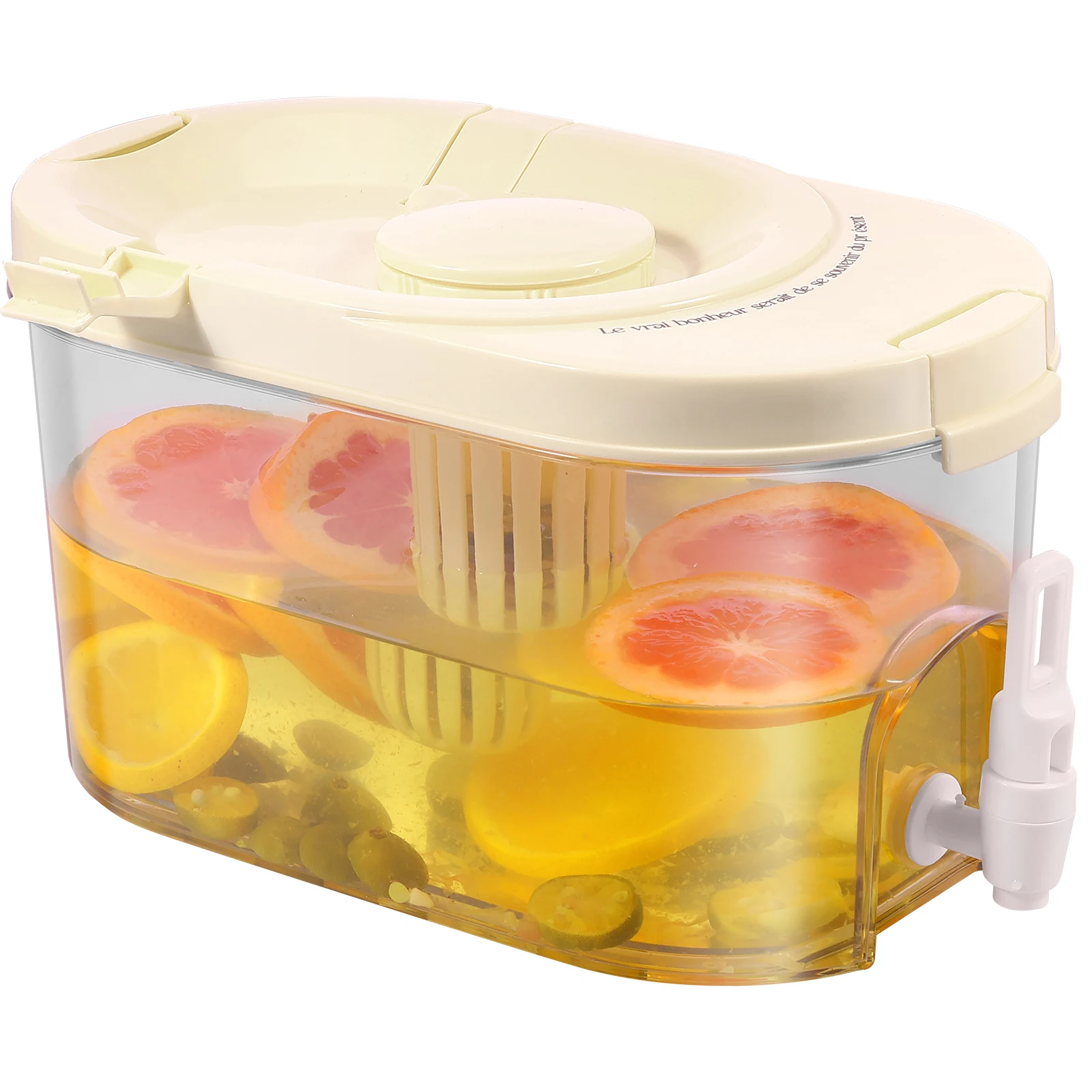 

Drink Dispensers with Faucet Lid 1 Gallon Juice Jug Dispenser with Filter Heat Resistant Cold Kettle Dispenser Leakproof