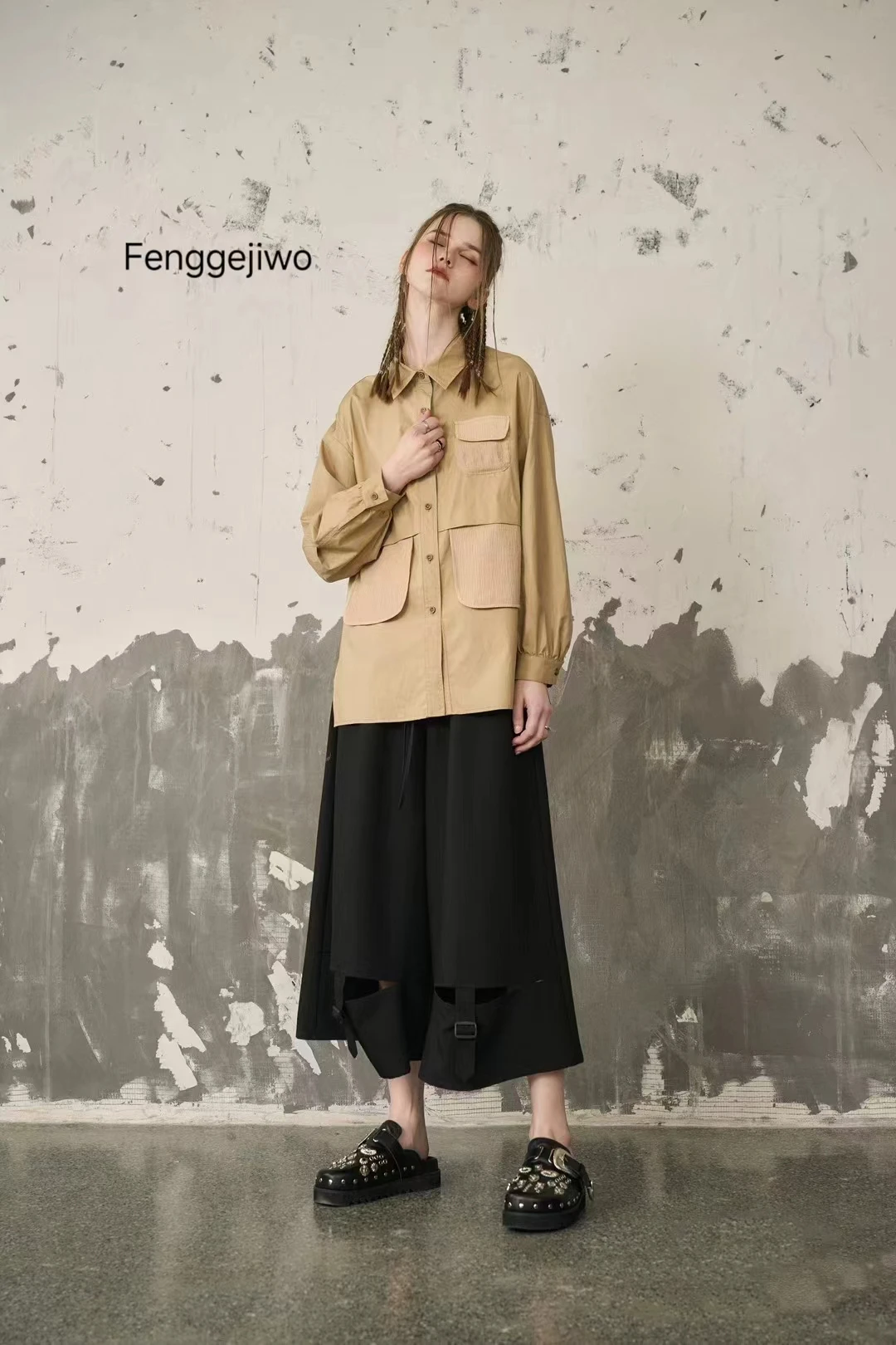 Женская модная рубашка Fenggejiwo тихая версия один размер сидит слегка свободно