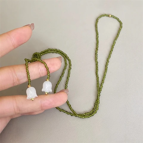 Зелёное ожерелье-цепочка Belleper