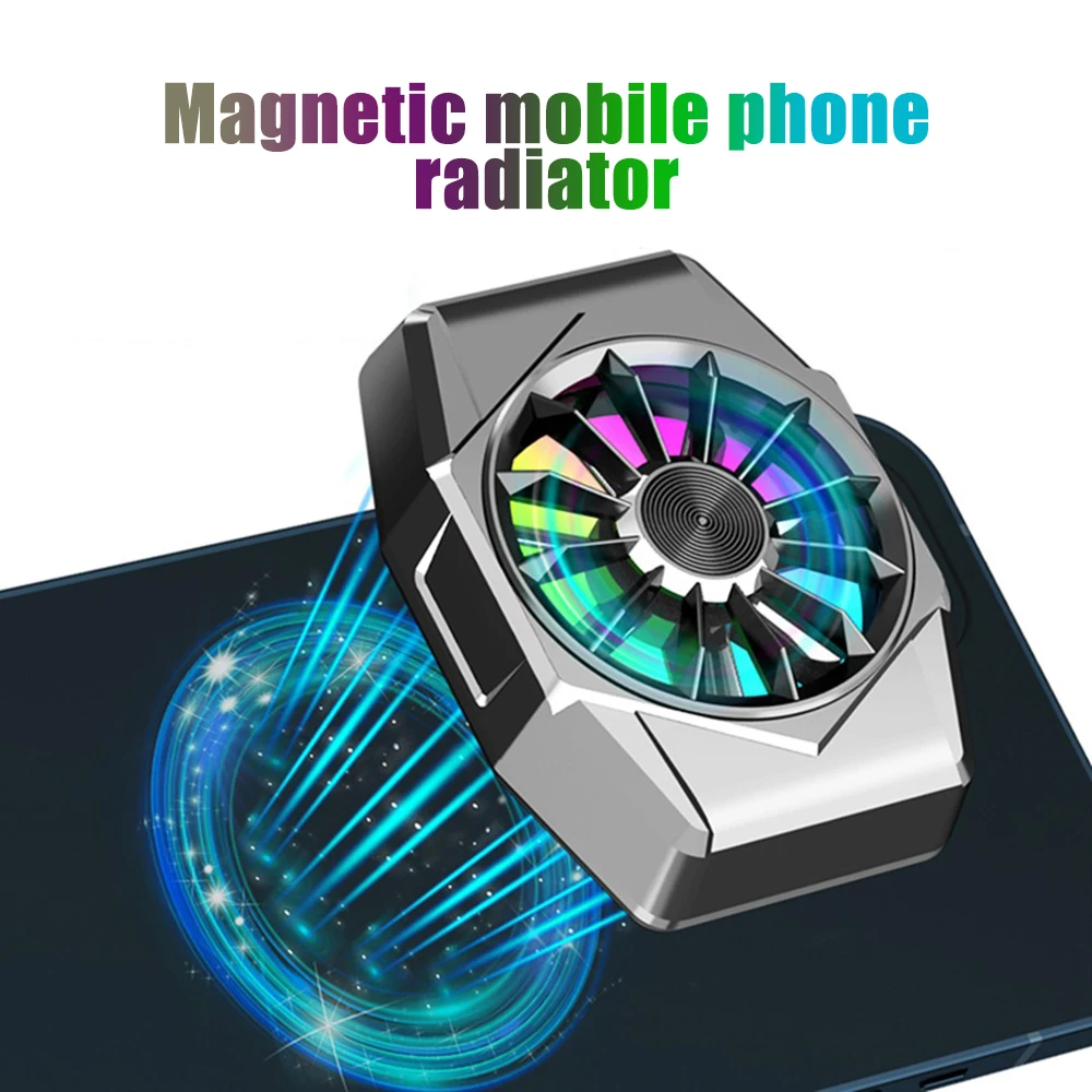 

Phone Magnetic Radiator ABS Game Cooler System Quick Cooling Fan For Iphone Xiaomi Black Shark 4 With Battery кулер для телефона