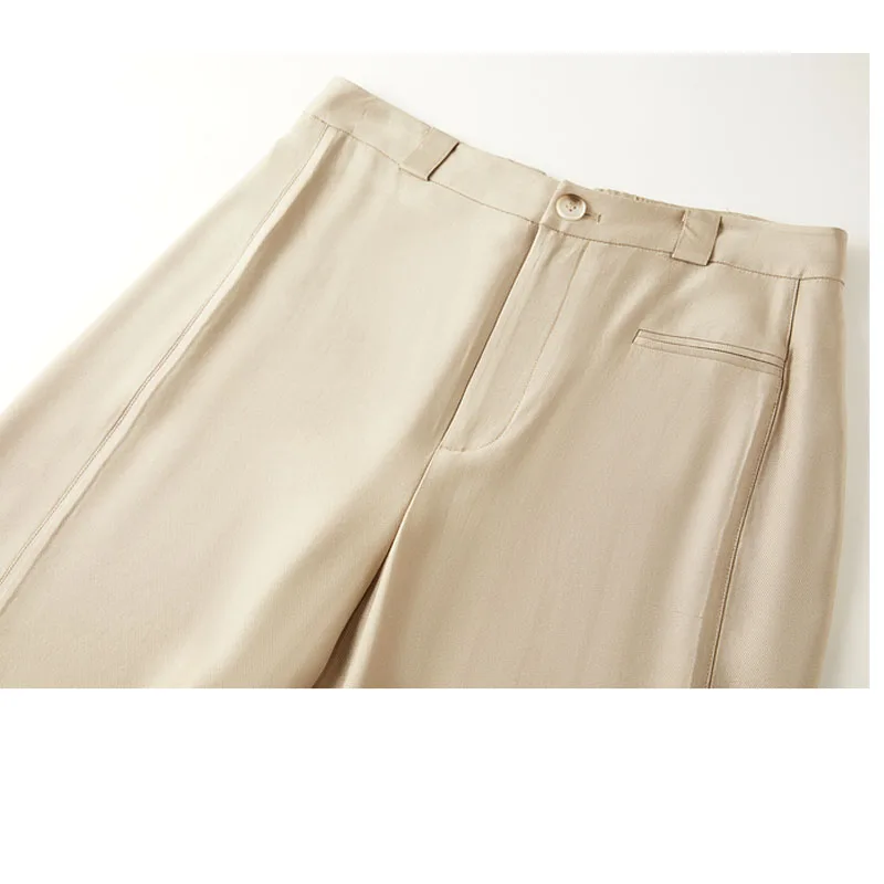 Женские прямые атласные брюки светильник Luxury триацетатные розовые