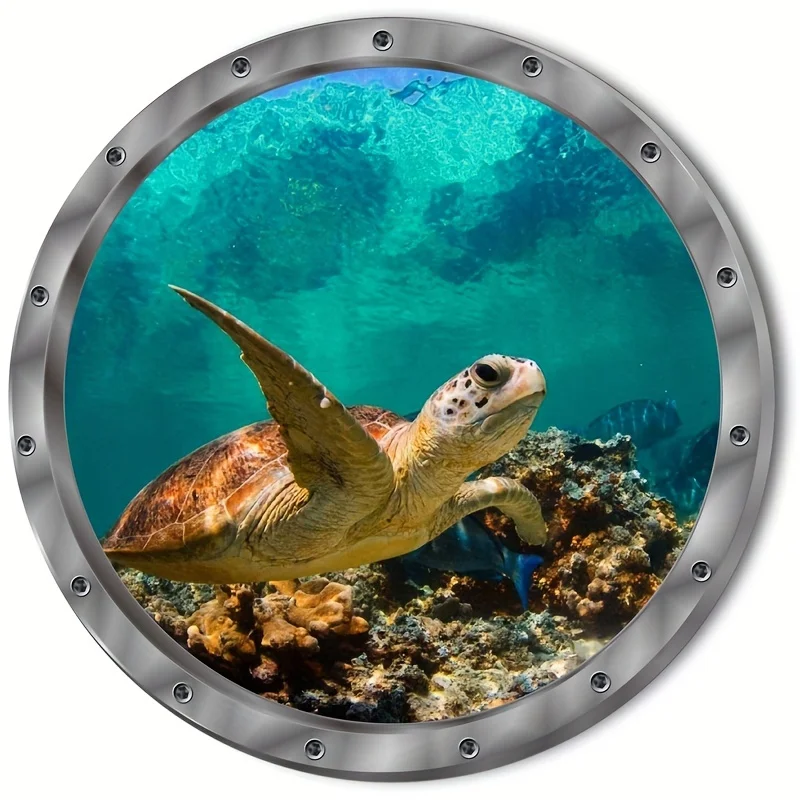 2 шт. доставьте океан домой: 3D-наклейки на стену с морской черепахой для ванной