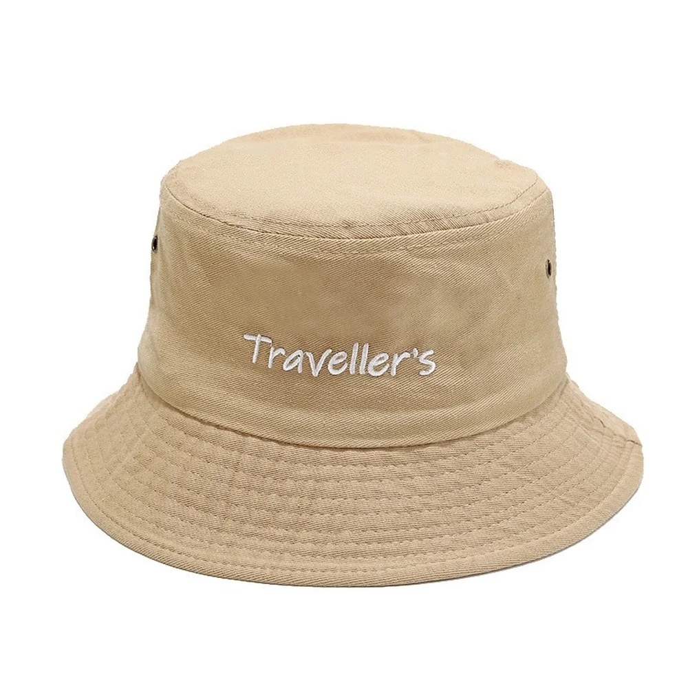 

Retro Washed Cotton Soft Fisherman Hat Letter Embroidery Foldable Bucket Hats Unisex Outdoor Sun Shade Sunscreen Hat Casual Hats