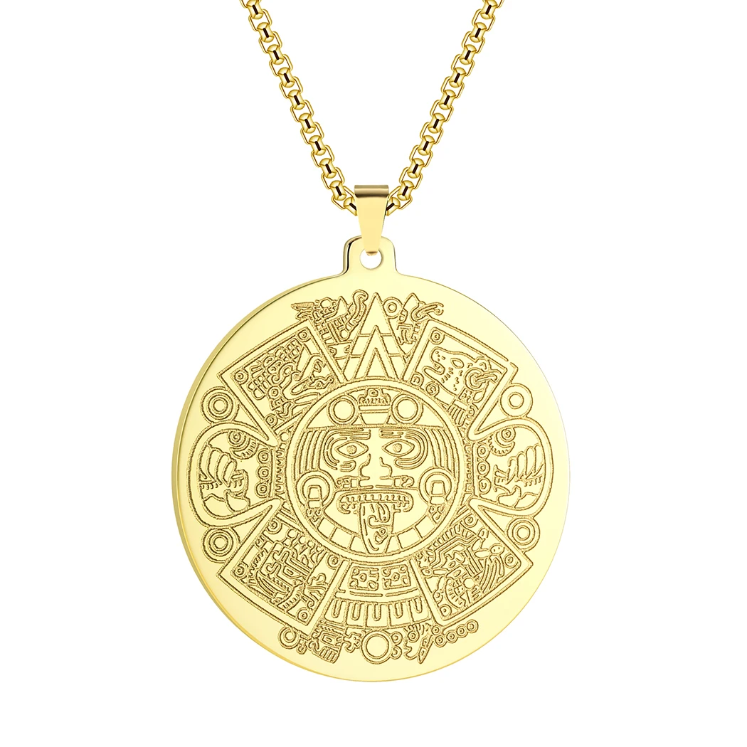 

Mayan Calendar Amulets Pendant Necklace Simple Jewelry Accessories for Men and Women Party Anniversary Birthday Gifts