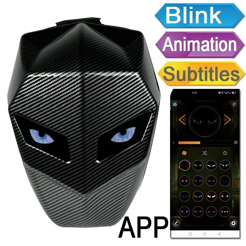 Мотоциклетный рюкзак со светодиодными глазами мужской из углеродного волокна с