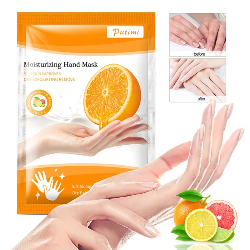

Свежая оранжевая маска для рук 40 мл увлажняющие перчатки смягчают грубую омолаживающую нежную яркую гладкую кожу