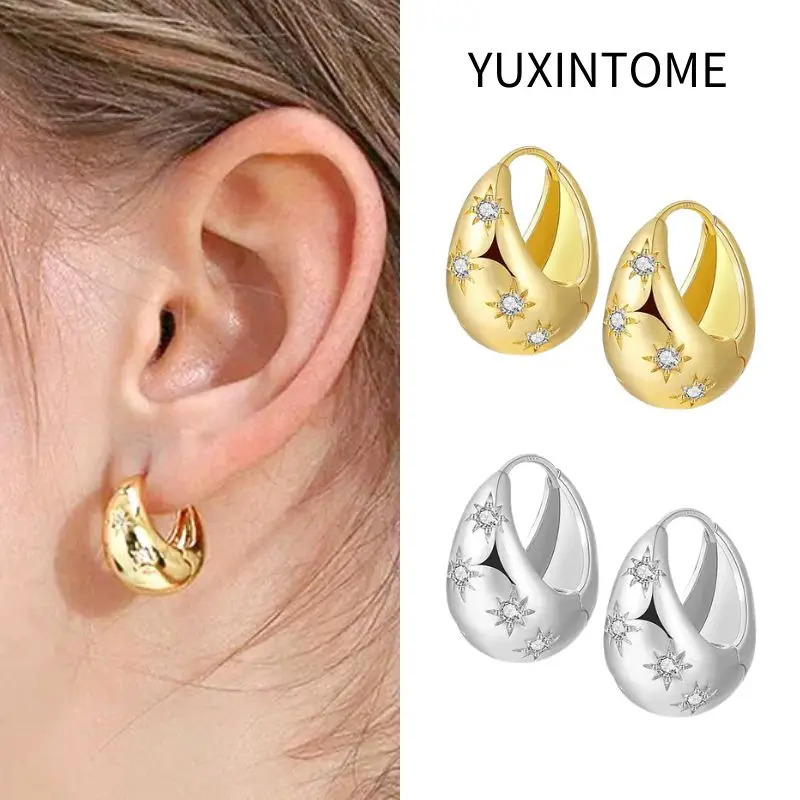 Иглы из стерлингового серебра 925 пробы изысканные серьги-кольца со звездами и