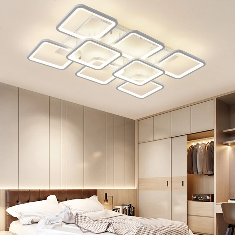 

New Type LED Ceiling Light Acrylic Iron Art Ceiling Light Square Living Room Light Bedroom Dining Study Room Ceiling Light