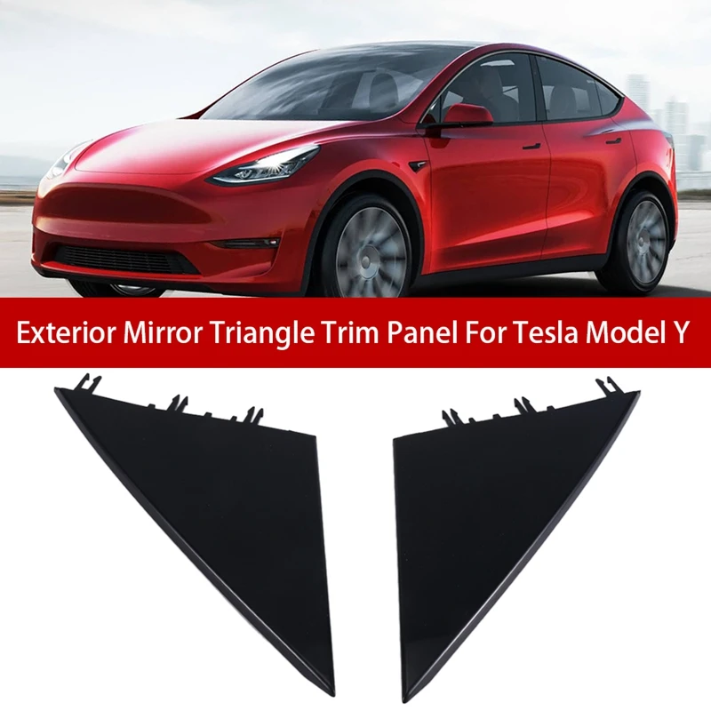 

1 Pair Car Triangle Trim Panel Exterior Mirror Triangle Trim Panel Black For Tesla Model Y