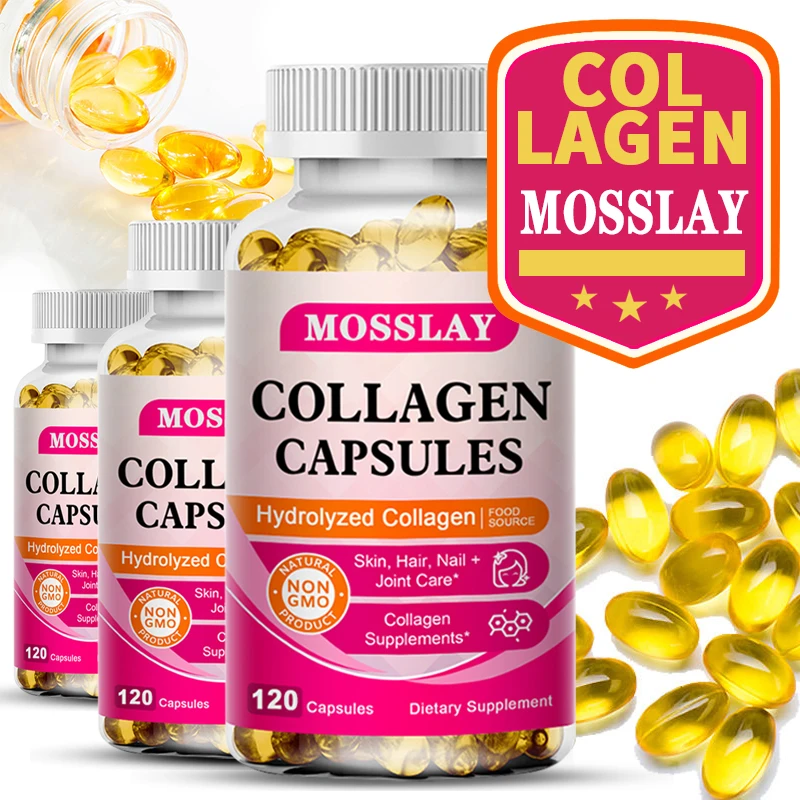 

Multi-Collagen Pills with Hyaluronic Acid and Vitamin C: 5 Hydrolyzed Collagen Peptides, Type I II III VX Capsules