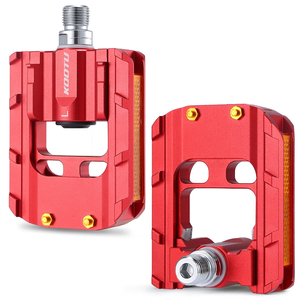 Pedal 9/16 Universal Foldable Pedal Red/silver Seal Bearing Pedal For Bmx