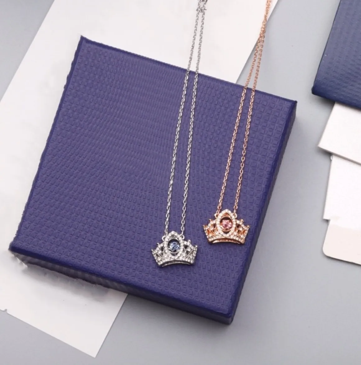 

Party Gift Necklace Elegant Crown Pendant Women s Jewelry in S925 Silver Gold