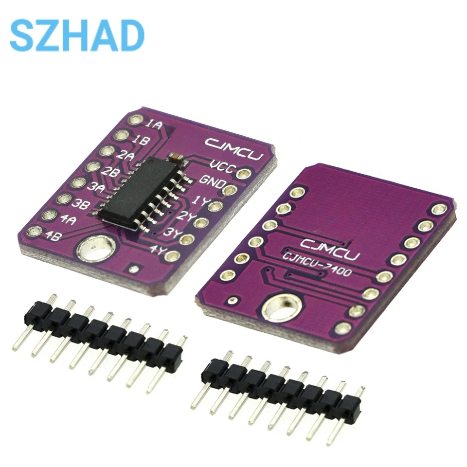 Четырёхсторонняя 2-входная позитивная и немодульная макетная плата MCU-7400 SN74HC00D