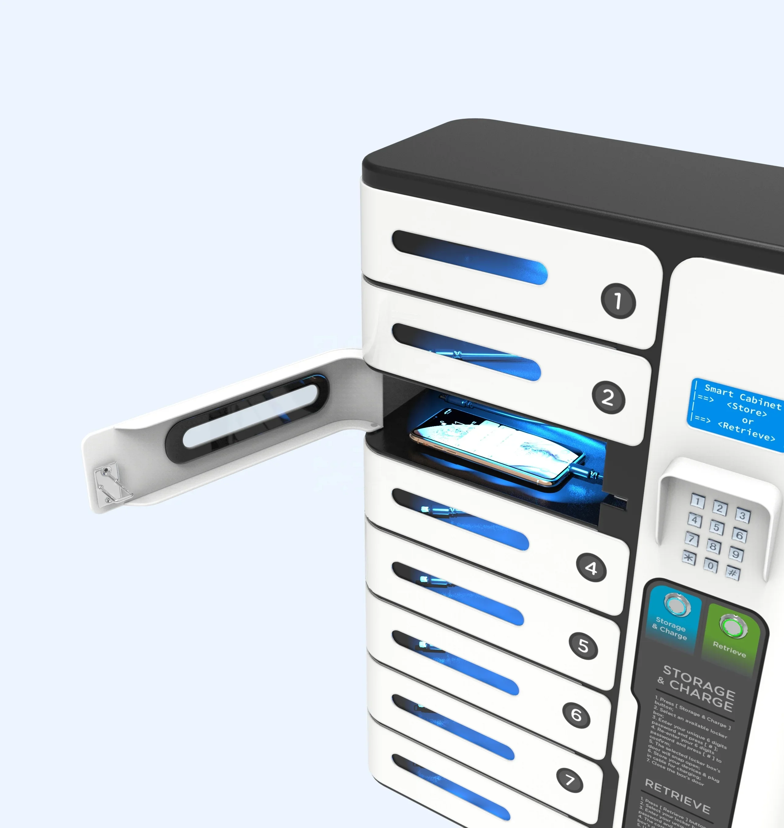 Устройство для быстрой зарядки в общественных помещениях с 8-контактным кодом