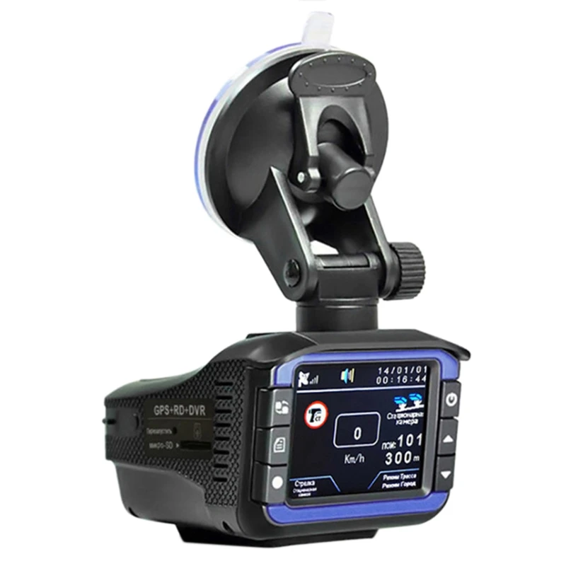 

3 In 1 Car HD 1280X720P Driving Recorder DVR Camera Speed Detection Anti R-Adar Detector GPS Support Russian Voice