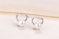 japanese super fairy heart shaped natural pearl ear stud