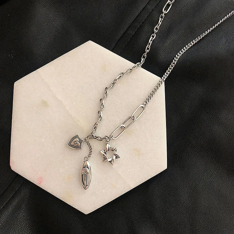 MEETSOFT серебро 925 пробы ретро заостренная пятиконечная звезда экран разнообразные