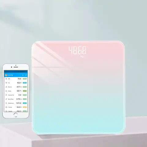 Умные Электронные весы для ванной комнаты с Bluetooth и ЖК-дисплеем