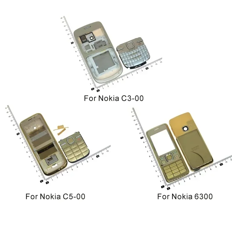 Фото Полный передний корпус с клавиатурой для Nokia 6300 C3 C3-00 C5 C5-00 6303, задняя крышка батареи, корпус. №4
