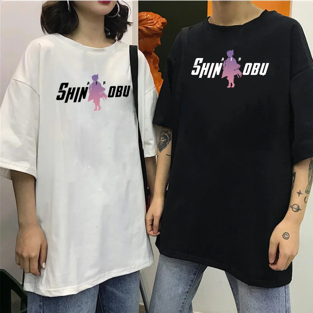 

Demon Slayer T-Shirt Shinobu Top Summer Loose Anime Style Unisex Short Sleeve