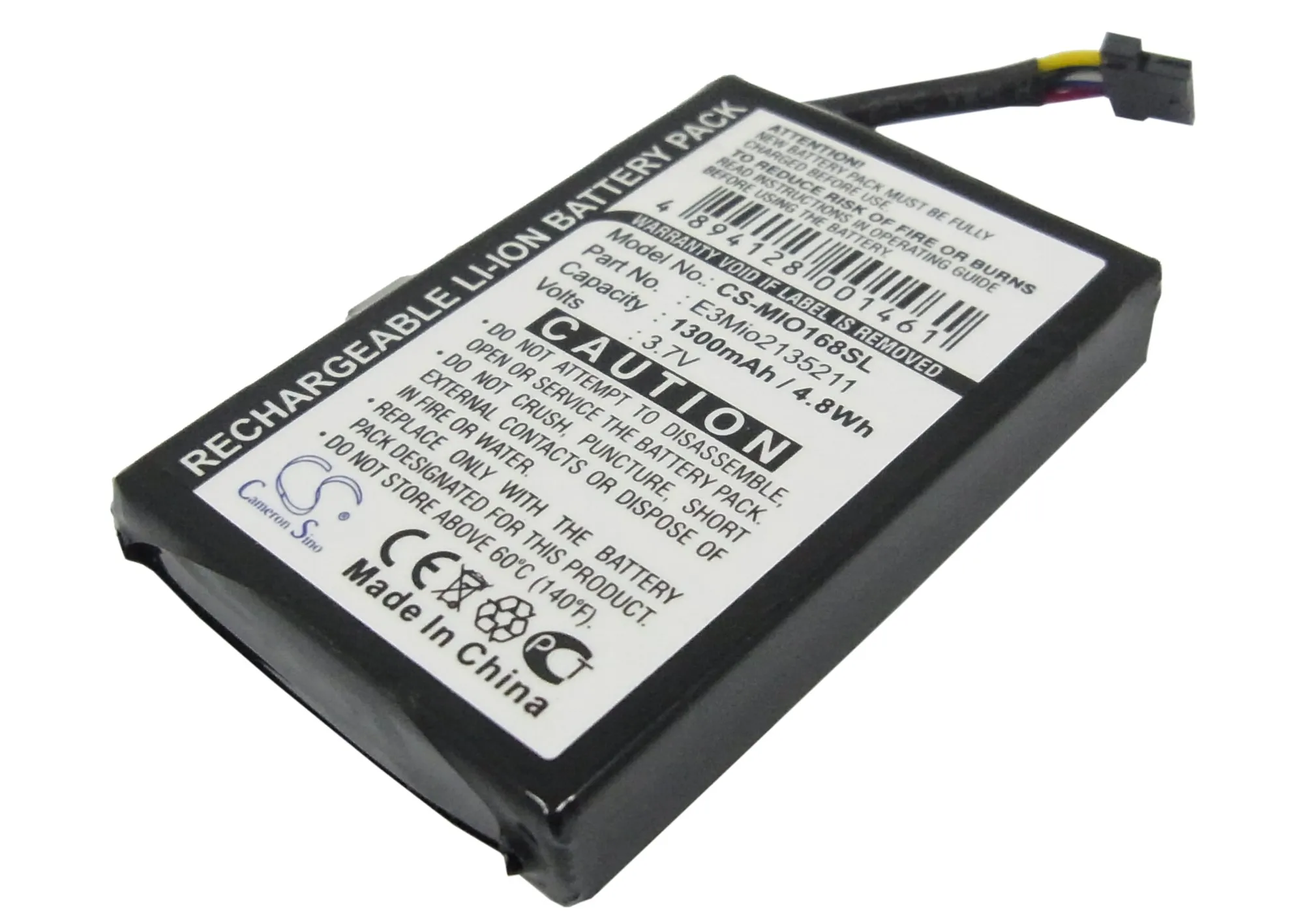 

CS 1300mAh battery for Mitac Mio 168, Mio 168 Plus, Mio 168C, Mio 168RS, Mio 169 E3MIO2135211