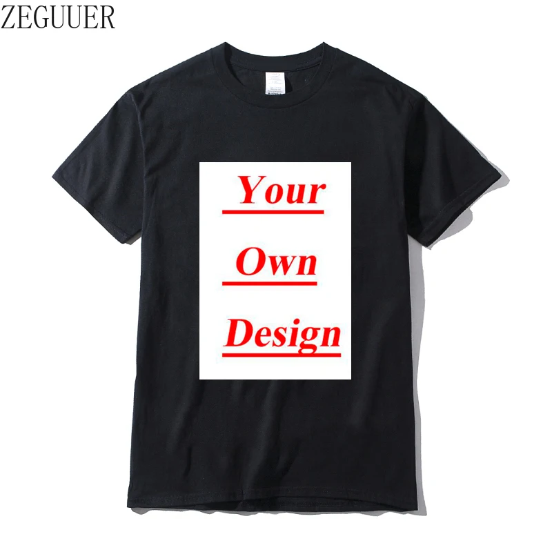 

Summer Customized Men/Women Cotton O-Neck Black Grey Red Solid Color T-Shirt Print Your Own Design