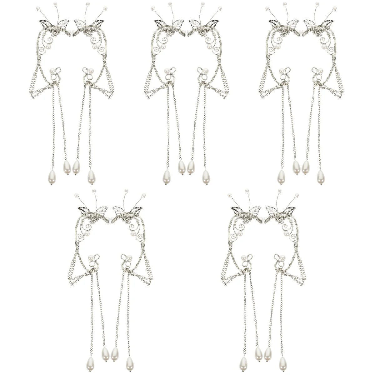 

5 пар, женские серьги-Клипсы из сплава