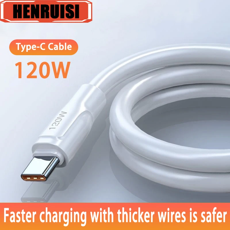 

120W 6A Type C Super Fast Charging Cablefor Xiaomi Poco Samsung Huawei P60 P50 Mobile Phone USB C Data Cord Data Transfer Cord