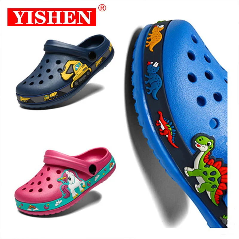 

NEW Kids Sandals Children Shoes Summer Clogs Unicorn NEWsaur Beach Sandals Boys Girls Garden Shoe Non Slip Toddler Slippers