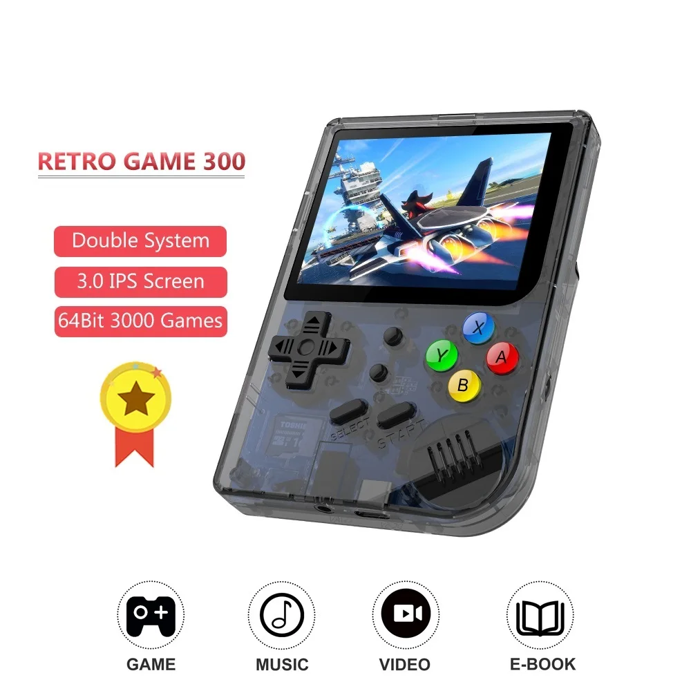

ANBERNIC - NEW RG300 Retro Game Console IPS Screen 3000 Video Games 32G TF Double System RG 300 Portable Handheld Consola Player