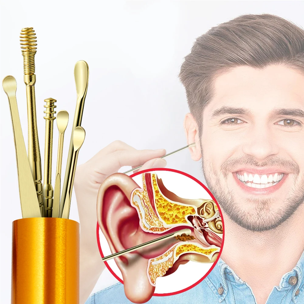 

2/6/8 PCS Ear Wax Removal Tools Earwax Remover Ear Cleaner Kit Earwax Collector Personal Health Care Tools Ear Spoon