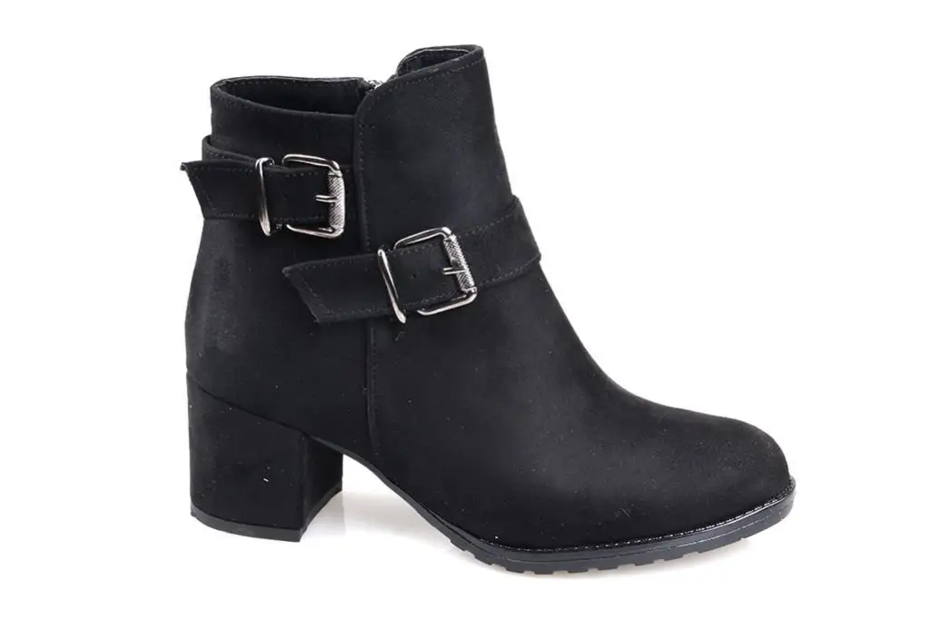 Can Papuçcity 6 Cm Heels Black Suede Ladies Günlük Boat |