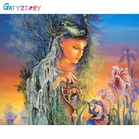 gatyztory diy painting by numbers beauty tree handpainted oil painting drawing on canvas adults child kill time home decoration