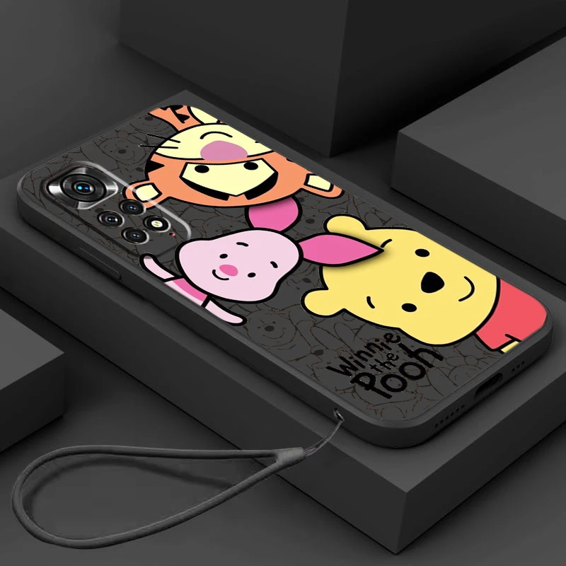 

Disney Winnie The Bear Phone Case For Xiaomi Redmi Note 12 11T 11S 11E 10S 10T 10 9T Pro Plus Liquid Rope Funda Cover